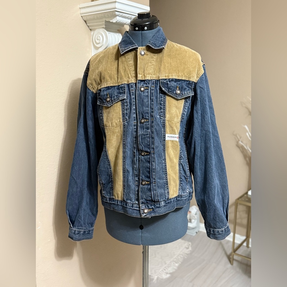 Vintage Diesel Two-Tone Denim and Tan Jacket